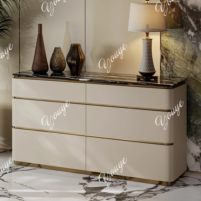 

Italian light luxury chest of drawers Cabinet of Drawers Fashion Marble Custom High-end Entrance Complete Storage Cabinet
