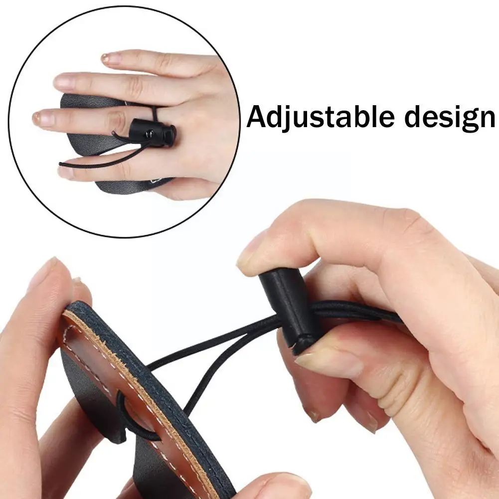 Archery Finger Tab Protector Thick Leather Bow Arrows Protective Equipment Gear Guard Pad Finger Tab Archery Glove Protecti I9Z6