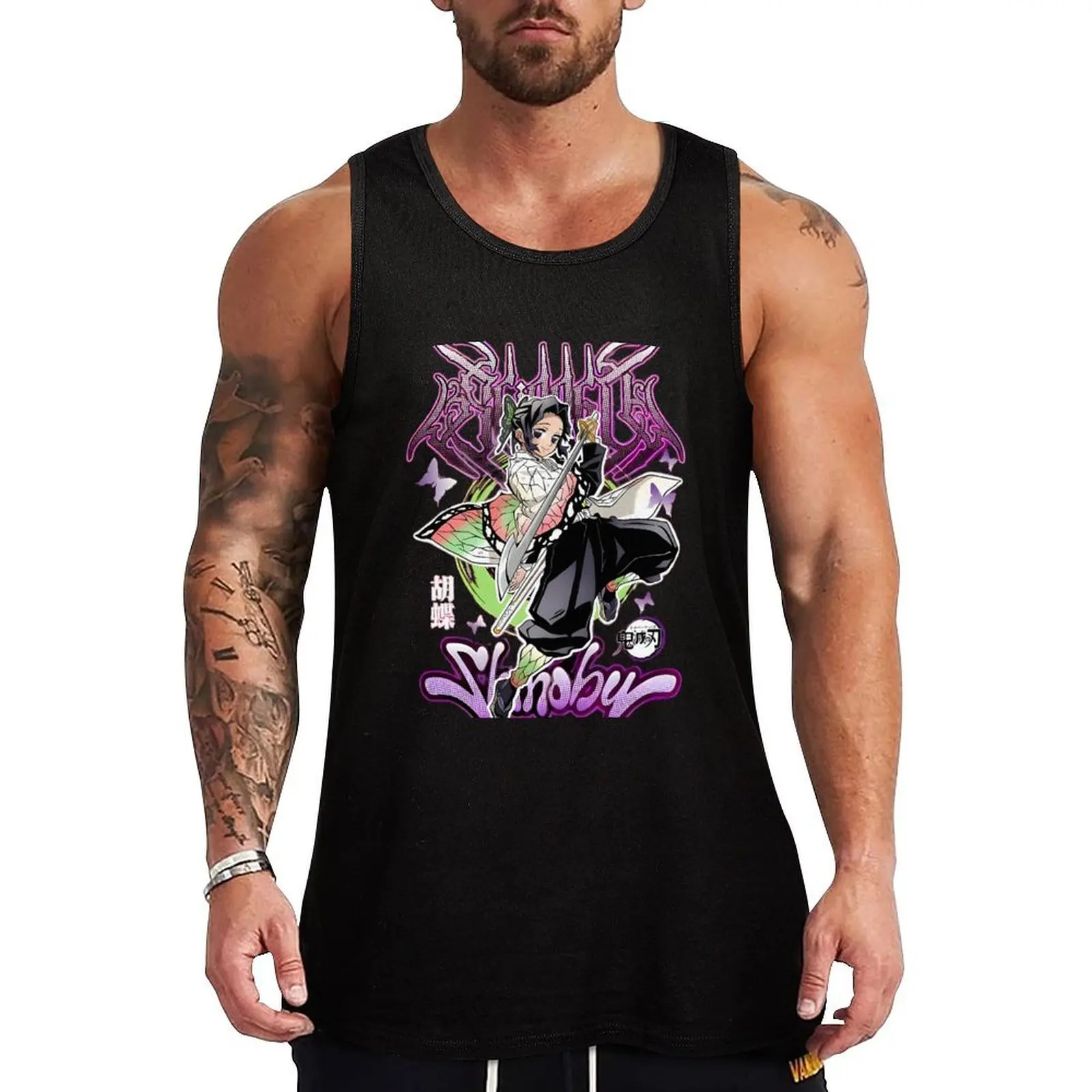 

Shinobu Kocho Tank Top Men's fitness t-shirt Men's gym clothing plain t-shirt gym men