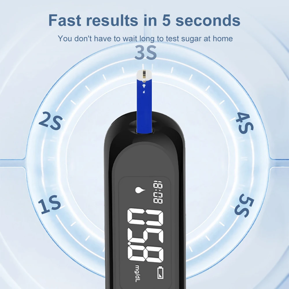 INSMART Blood Glucose Meter Glucometer Kit Diabetes Tester 50 Test Strips Lancets Medical Blood Sugar Meter