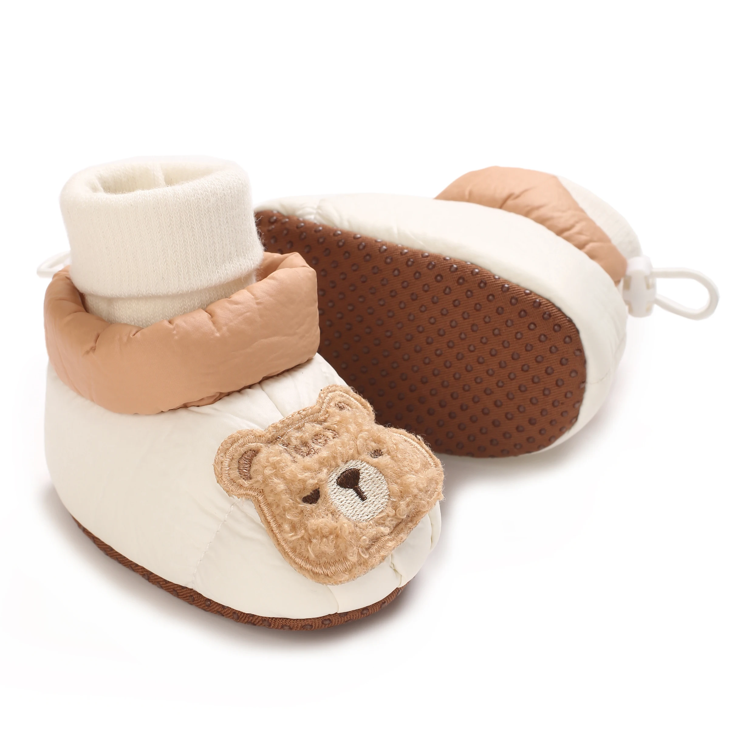 Winter fashion cute teddy bear cotton shoes, baby warm cotton boots suitable for 0-18 months old