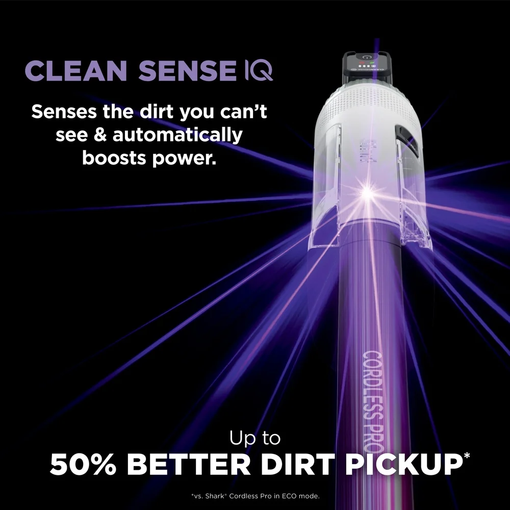 Aspiradora inalámbrica con Clean Sense IQ, potente succión, filtración HEPA, neutralizador de olores, rodillo de cepillo LED autolimpiante