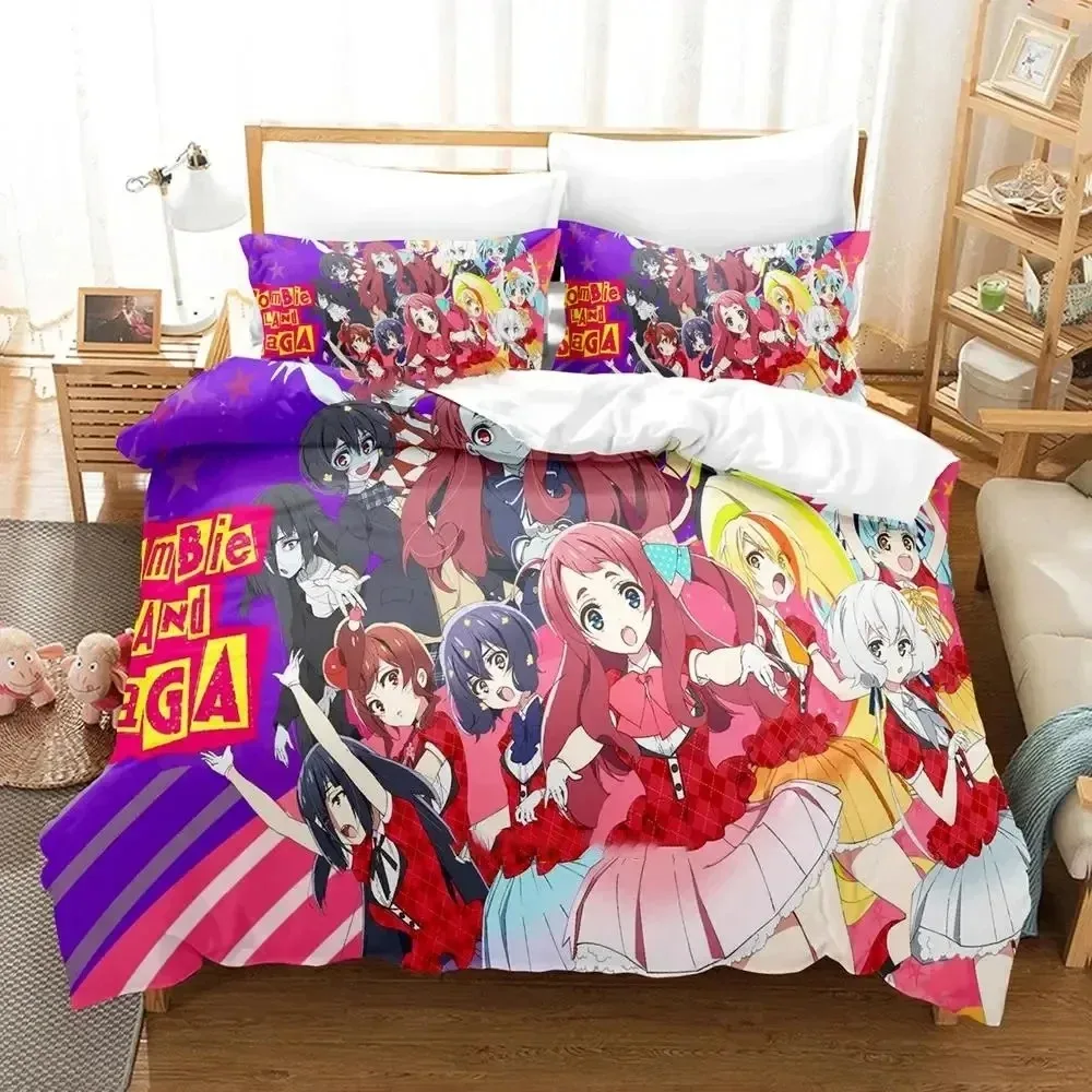 Anime Zombie Land Saga Bedding Set Duvet Cover Bed Set Quilt Cover Pillowcase Comforter king Queen Size Boys Adult Bedding Set