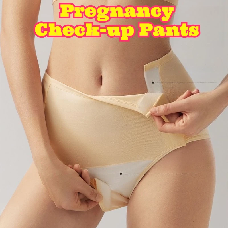 

Трусы для беременных с высокой талией, на двойной застежке, легко снимаемые, не требующие снятия при осмотре, из мягкого дышащего хлопка, больших размеров