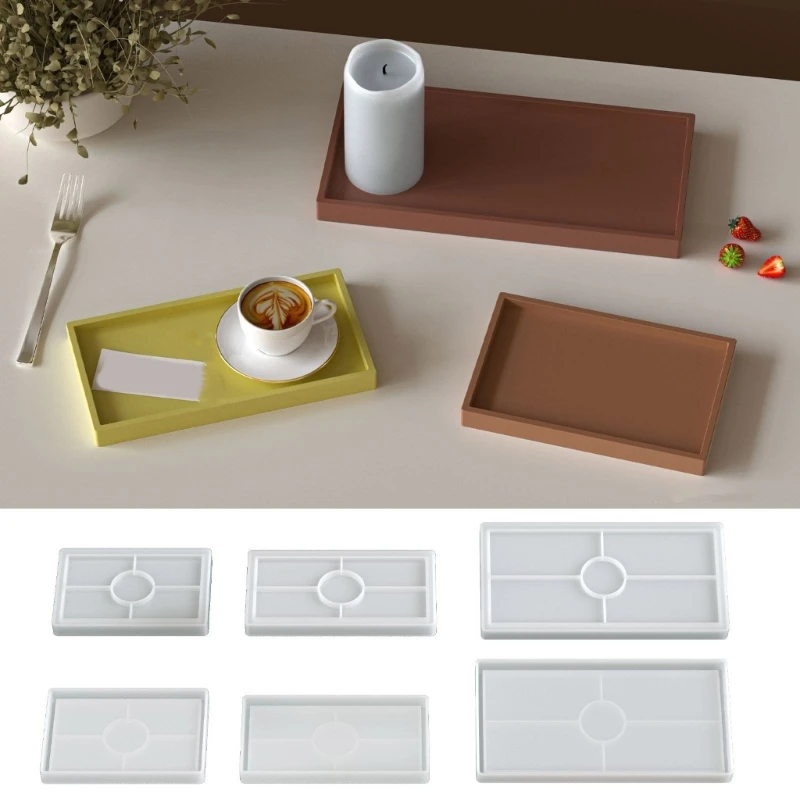 

Multipurpose Rectangular Silicone Baking Mould for Resin Art Jewelry Storage Cosmetic Display and Food Decoration