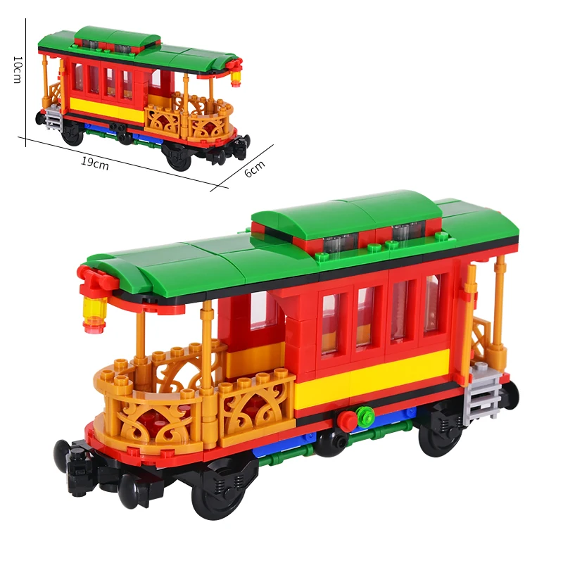 MOC City Idea creativa Treno tecnico Base Ruota Carrozza Building Blocks Mattoni assemblati Giocattoli fai da te per bambini Regali di Natale