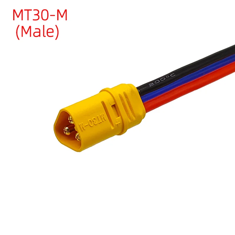 Amass MT30 Cable Connector Male Female MT30-F/M 3Pin Plug with Sheath Cover 18AWG Silicon Wire for RC Lipo Battery FPV Drone