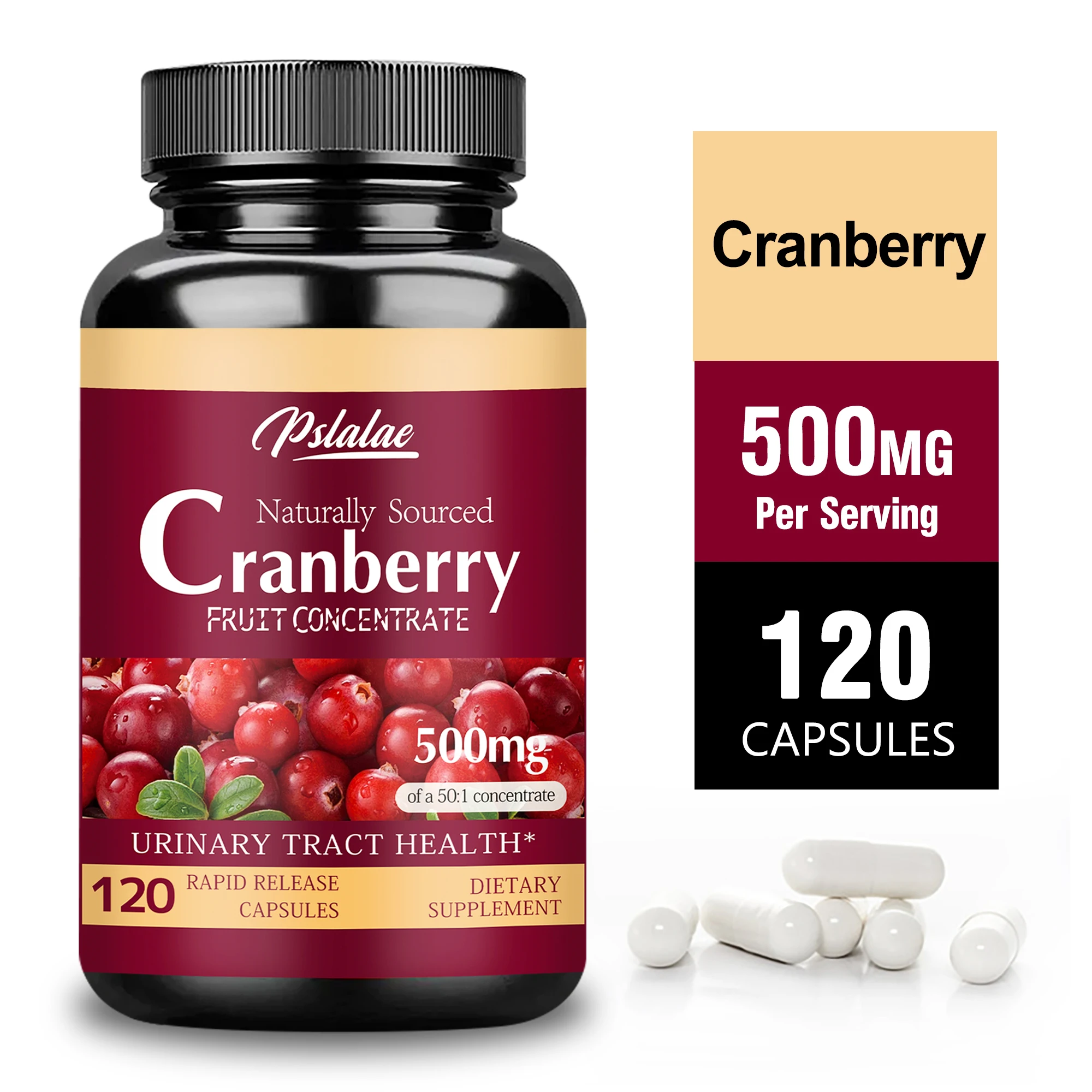 

Cranberry Capsules - Antioxidant, Urinary Tract Cleansing,Reduce Frequent Urination,Bladder and Kidney Health,Rich in Vitamin C