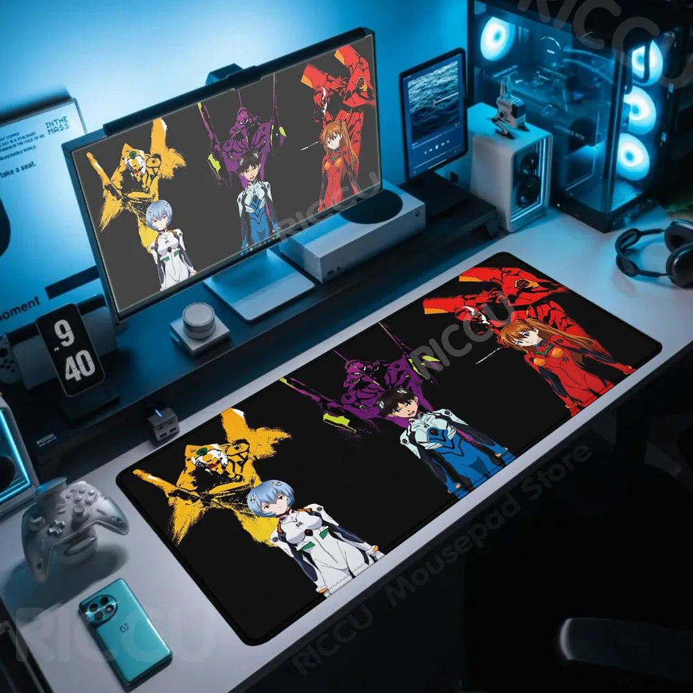 Notebook Large Mats male E-Evangelione Mouse Pad Gamer Desk XXL Rug Office Accessories Computer Carpets Anime PC E-Sports Pad