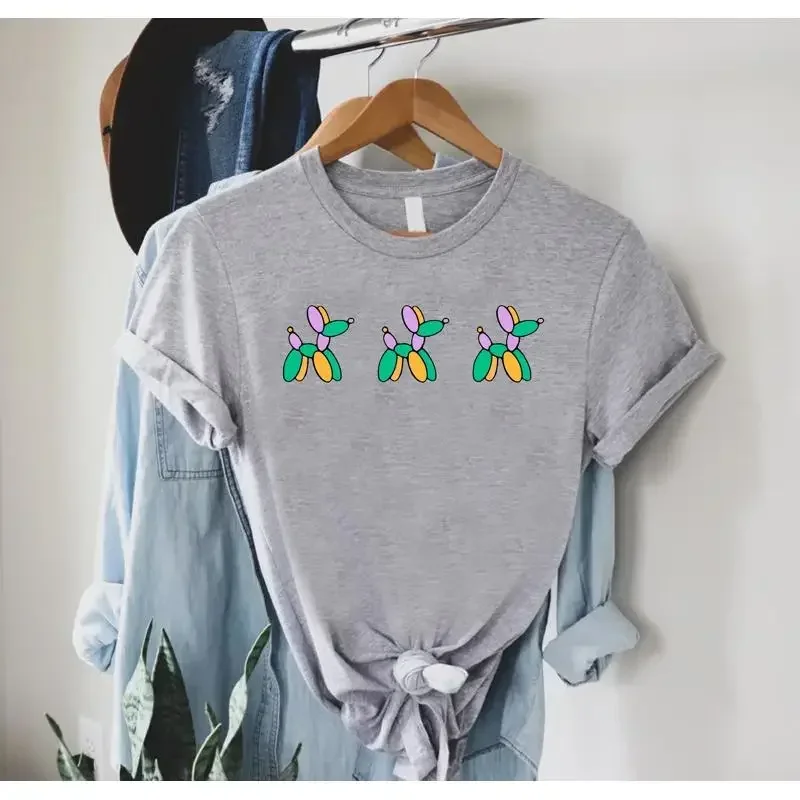 Mardi Gras Balloon Dog T Shirt Carnival Fat Tuesday New Orleans Festival