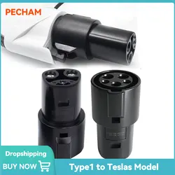 PECHAM EV Charger Connector Electric Vehicle Charging Adapter Type1 J1772 to Teslas Model X Y 3 S for EVSE Conversion Gun Socket