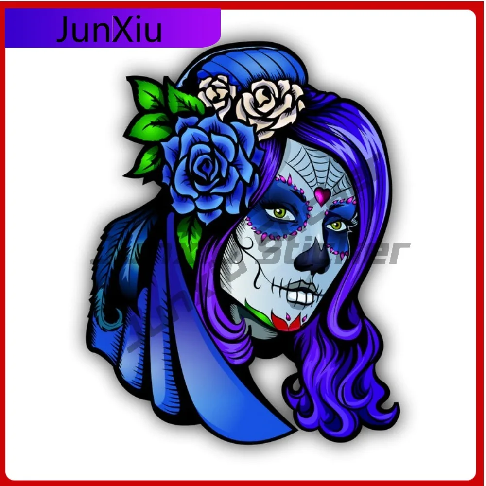 

Sugar Skull Girl Day Of The Dead Creative Occlusion Scratch Decorative Sticker Motorcycle Bicycle Skateboard Laptop Luggage Deca