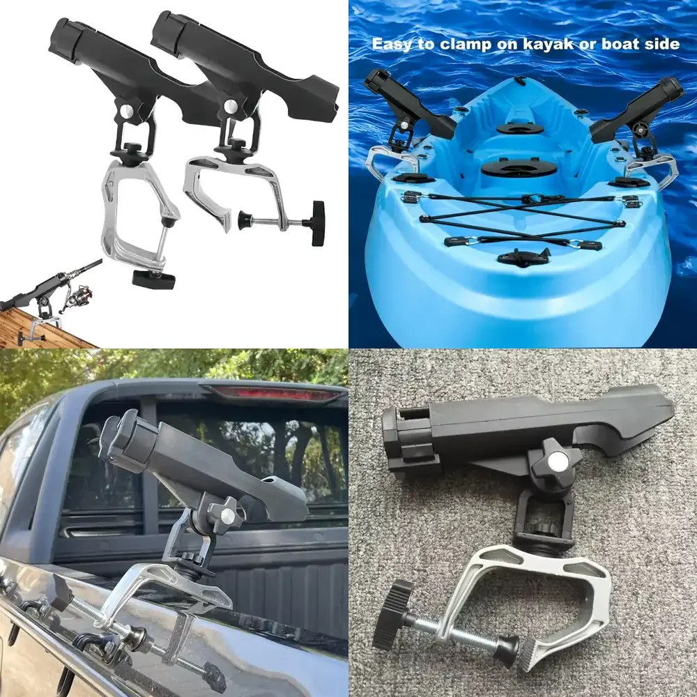 WAP01 Multi Functional Fishing Rod Holder 360 Adjustable Boat Rail Mount For Yacht Kayak Heavy Non Slip Clamp Fishing