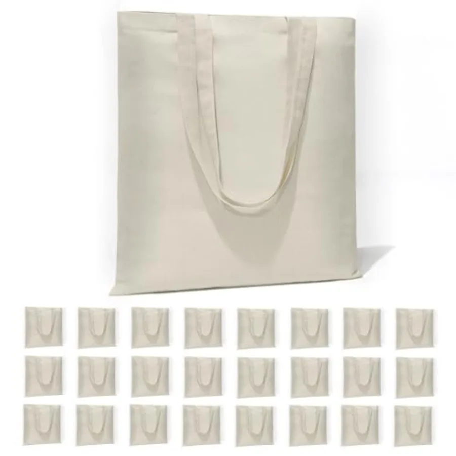 

HECTOLIFE I I I Canvas Tote Bags, Reusable Blank Canvas for Shopping Bags, Grocery Bags, DIY Gift Bags