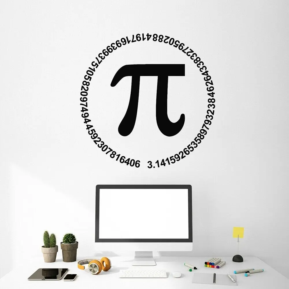 Math Lovers School Stickers for Bedroom Vinyl Wall Decal Pi Mathematics Number Wallpaper Removable Children Room Decoration A447