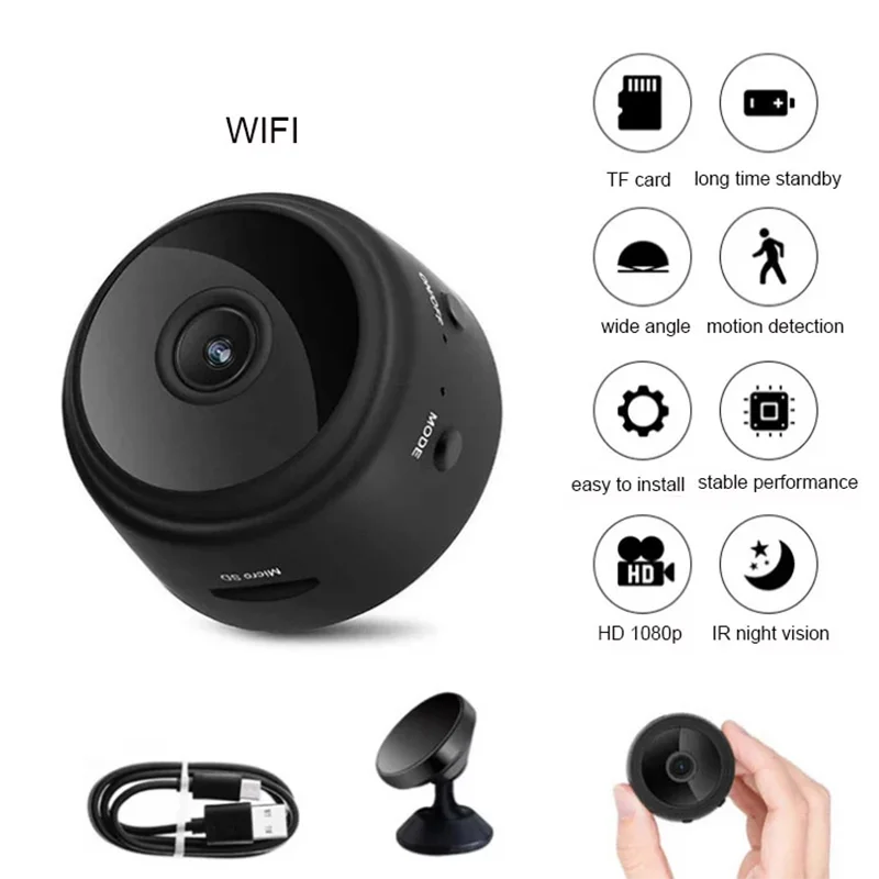 Mini caméra de surveillance IP WiFi HD 1080p A9, micro enregistreur vocal, version nocturne, sécurité sans fil, caméscopes