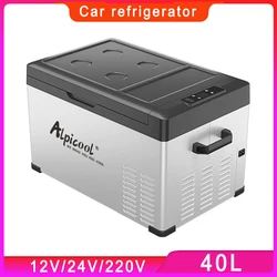 40L Alpicool Car Refrigerator 12V/24V Compressor Refrigerator 220V Car Home  Fridge Portable Outdoor Freezer Camping Fridge