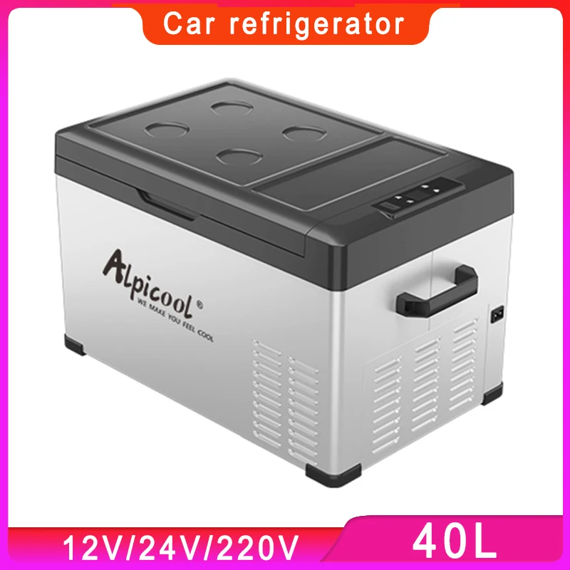 40L Alpicool Car Refrigerator 12V/24V Compressor Refrigerator 220V Car Home  Fridge Portable Outdoor Freezer Camping Fridge