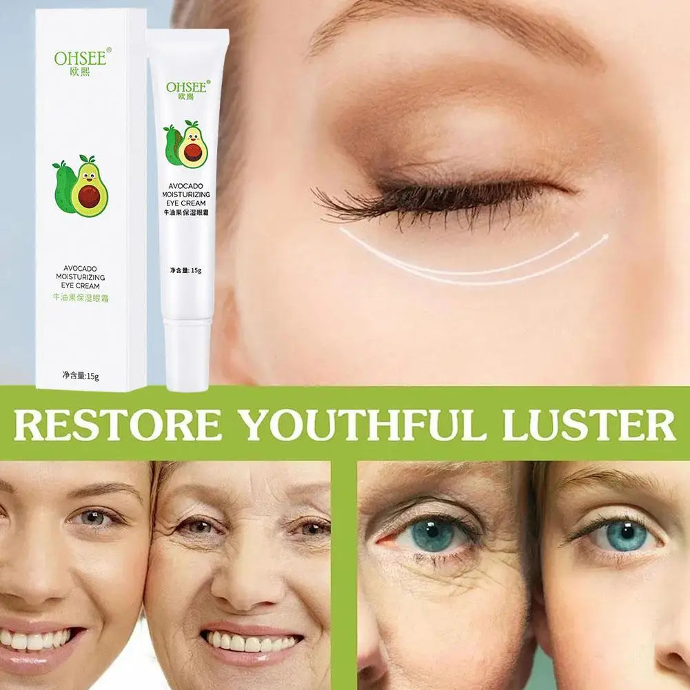 Crème hydratante pour les yeux à l'avocat, sérum anti-déformable, décoloration de la peau des yeux, soins des sacs de Mars, élimine les ridules, graisse, cernes, U7Z8