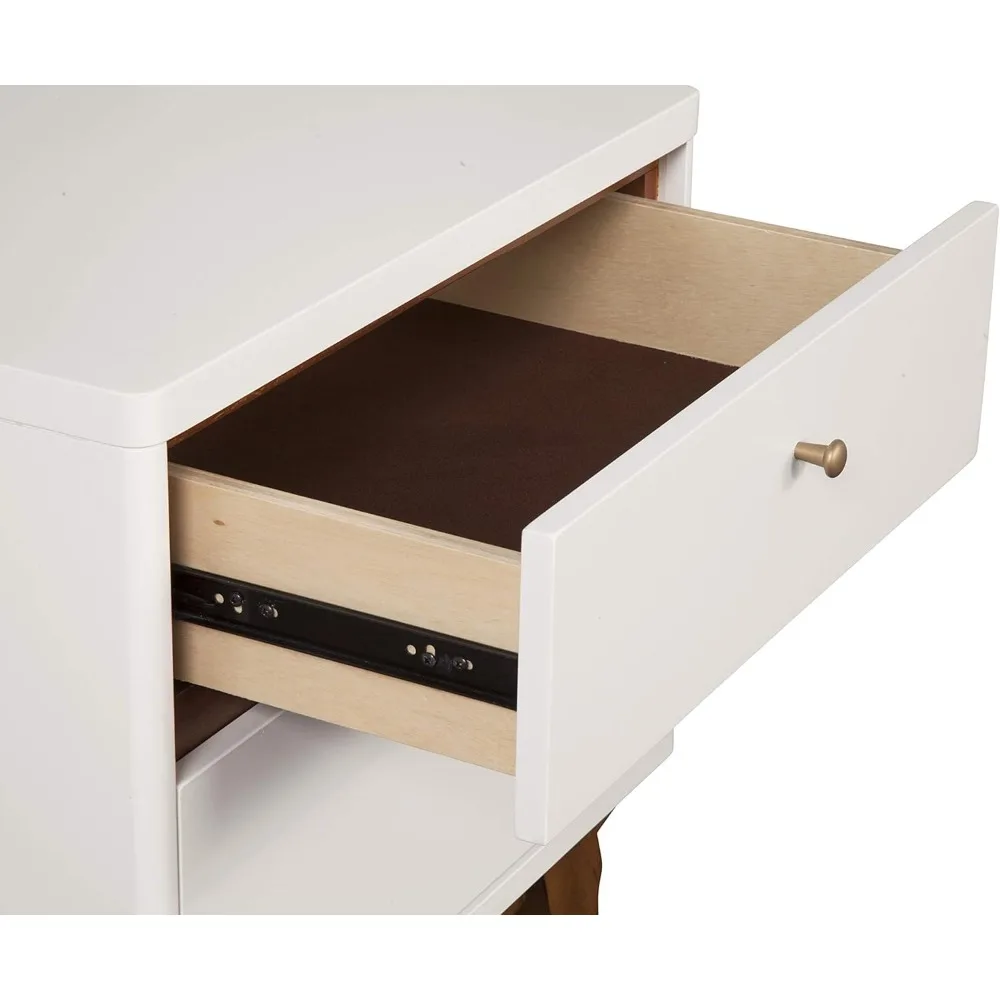 White Nightstand with Acorn Accents, 21 Wide x 16 Deep x 26 Tall, Dakota Style Bedside Table