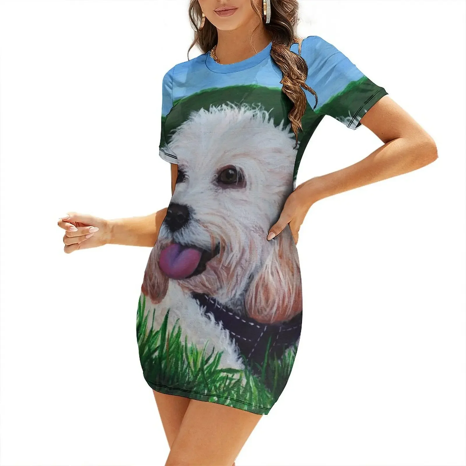 

Cheeky Cavachon Short-Sleeved Dress fairy dress Woman's evening dress Bride dresses