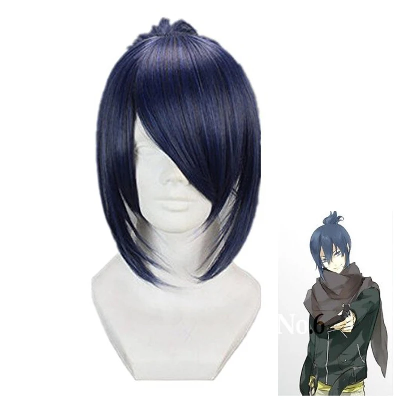 Future City No.6 Nezumi Short Ponytail Anime Cosplay Wigs Blue Grey Mix +Wig Cap