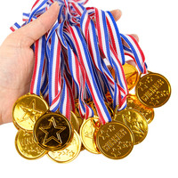 10/20Pcs Plastic Gold Winner Award Medals Kids Birthday Party Favors Sports Game Prize Toys Soccer Football Party Pinata Filler