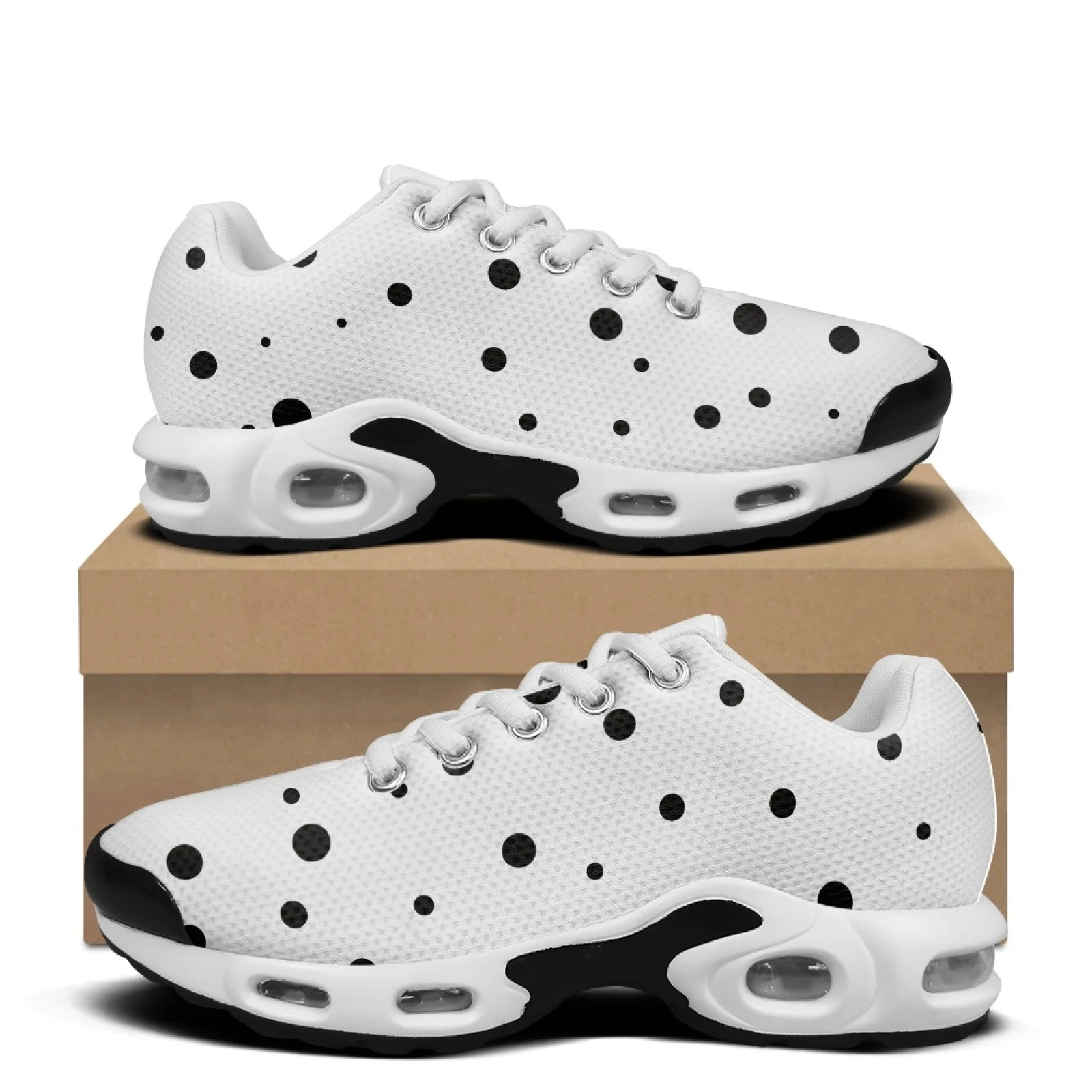

XIXIRIMIDO RPolka Dots Air-Cushioned Sneakers Women's Running Shoes Men's Commuter Shoes Lightweight Breathable Soft Comfortable