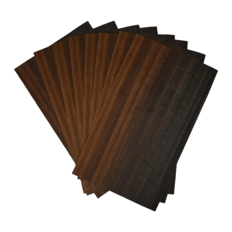 Smoked Eucalyptus Wood Veneer Sheet, Approximately 10cmx30cmx0.4mmx24 Sheets, Suitable for Model Making, Repair Work and Crafts.