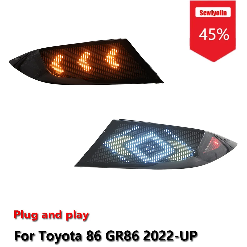 

Автомобильные светодиодные задние фонари Sewiyolin в сборе для Toyota 86 GR86 2022-UP, автоматические противотуманные фары DRL, стоп-сигналы поворота Plug and Play