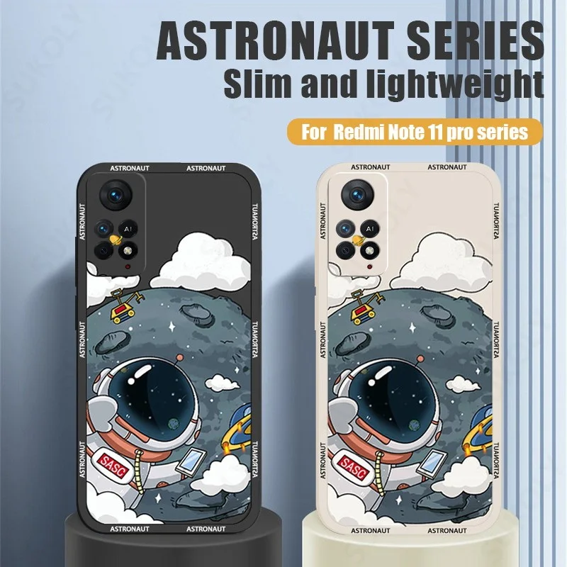 For Xiaomi Redmi Note 10 11 12 Pro 13 Pro 5G 13 Plus 11S Poco X5 X6 F6 13T 11T 12T Pro Redmi K70E Astronaut Silicone Case Cover