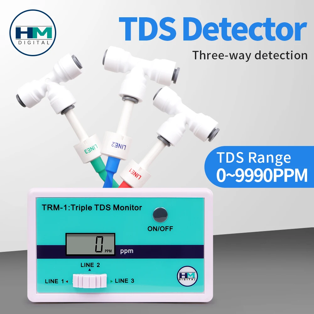 Digital Water Quality Purity Tester LCD Display TDS Meter Filter Salinity Dissolved Oxygen Total Hardness Detector Three Probes