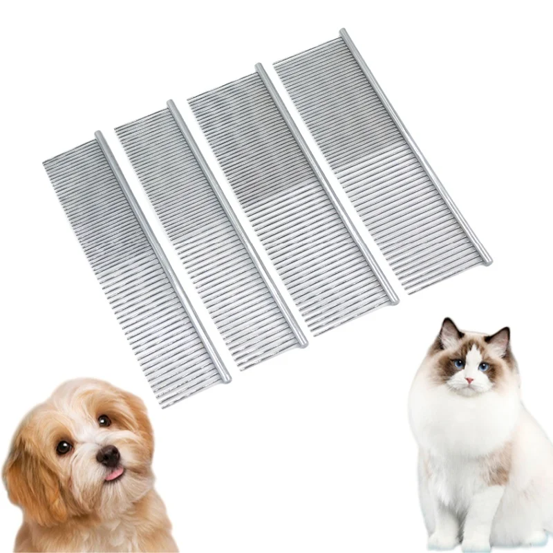 

Stainless Steel Pet Comb Cat Dog Grooming Hair Massage Beauty Comb Removal Hair Knotting Flea Dog Grooming Pet Cleaning Supplies