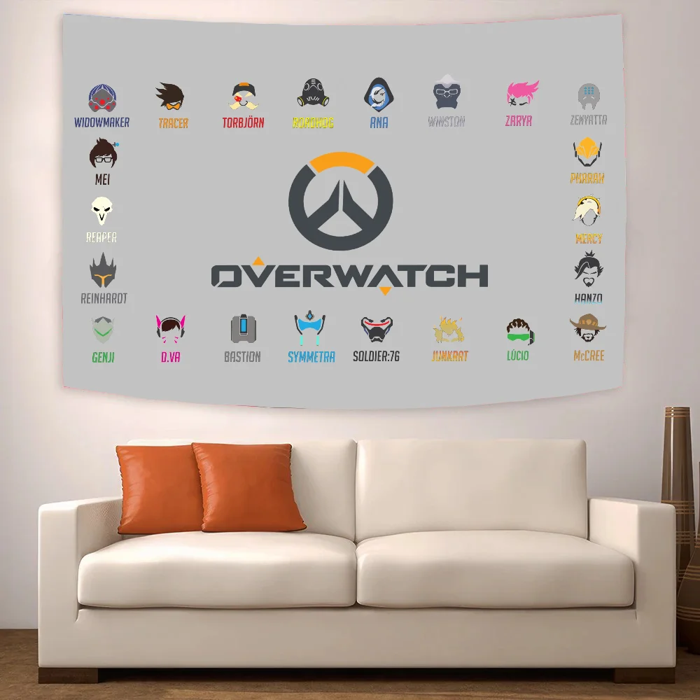 O-overwatch Wall Decoration Garage Flag Room Decor Y2k Lgbt Flag to Hang Funny Flags and Banners Outdoor Decorations Garden Home