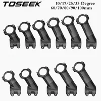 TOSEEK-vástago de bicicleta de carbono mate, 10/17/25/35 grados, vástago de bicicleta de montaña de 60/70/80/90/100mm, piezas de ciclismo eléctricas