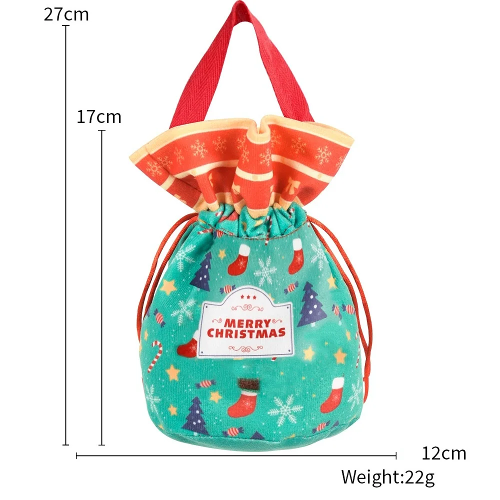 Weihnachten Neujahr Party Beutel mit Kordelzug Süßigkeiten Snack Geschenktüte mit Griff Weihnachten Handtasche Armband Schmuck Aufbewahrung Verpackung