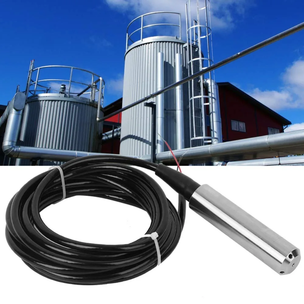 4-20mA Output Water Level Sensor Rustless Steel 0-10 Volts Liquid Level Transmitter Hydrostatic Type 24VDC Power