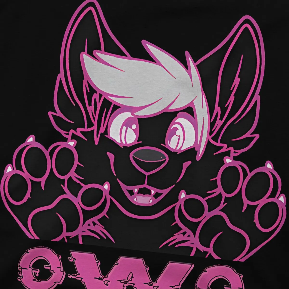 Fursuit Owo Cute Puppy Kawaii Pink T Shirt for Men Cotton Funny T-Shirts Crewneck Furry Tee Shirt Short Sleeve Clothes Gift