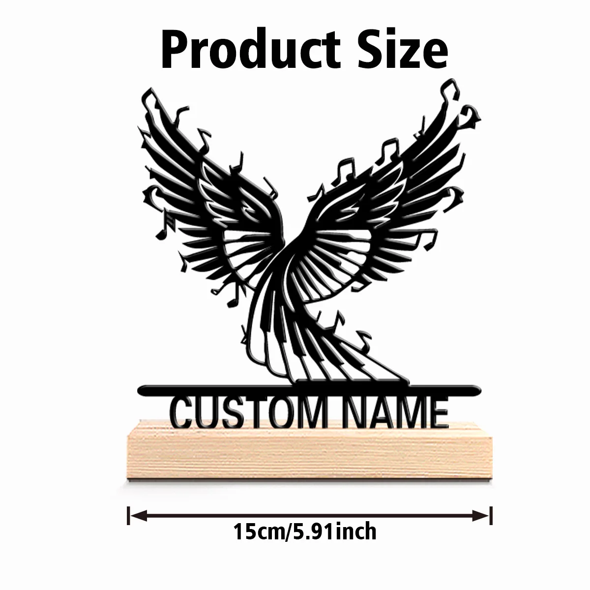 1pc Cartoon Personalized Custom wings Wooden Base Bar Decor for Kitchen Dining Room Modern Rustic Themes Gift decoration view 2