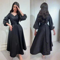 Customized s Draped Beading Criss-Cross  A-line V-Neck Bespoke Occasion Gown Midi Dresses Saudi Arabia