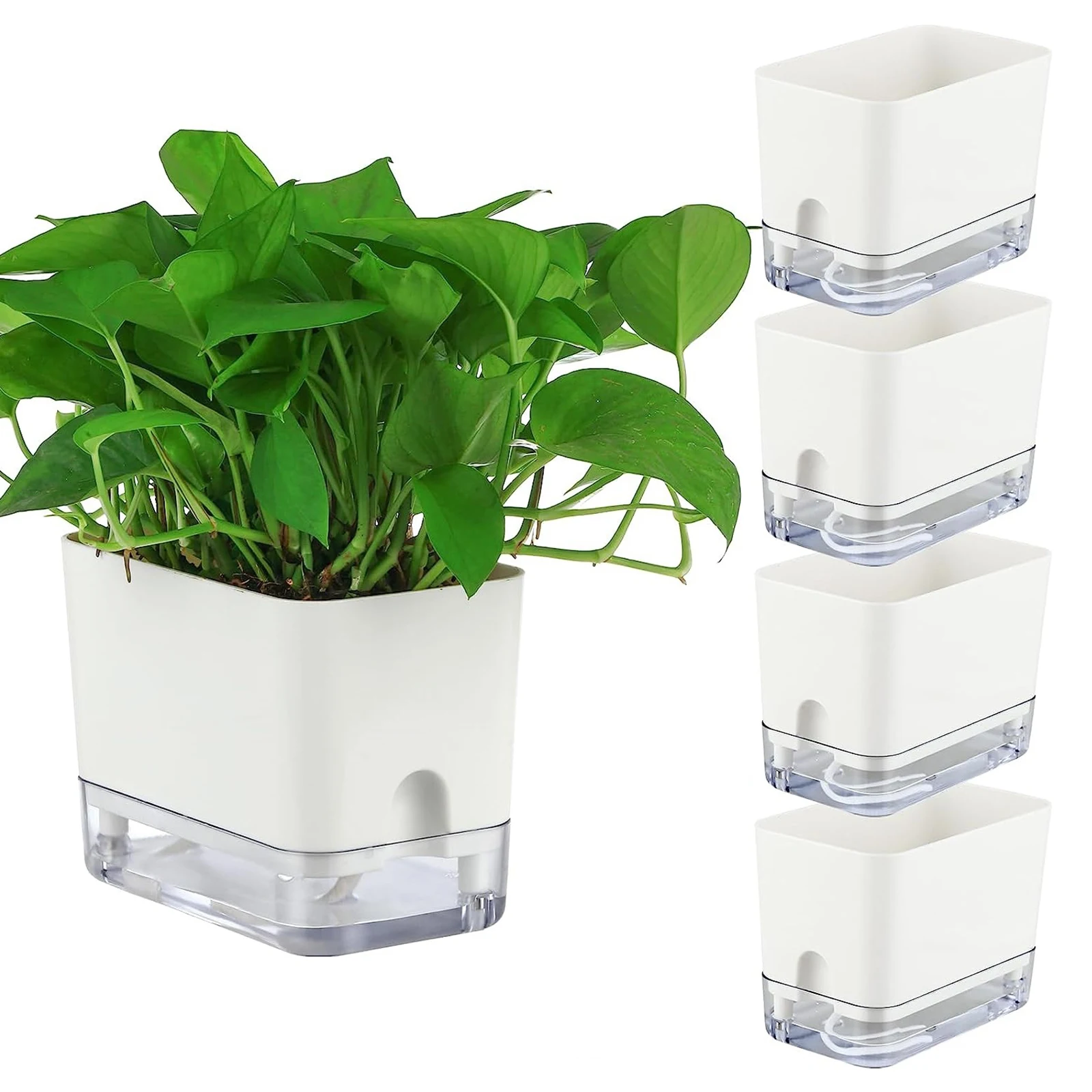 New Self Watering Plant Pot Magnetic Plastic Self-absorbent Cotton Rope Flowerpot For Double-deck Lazy Plant Pot Garden Supplies