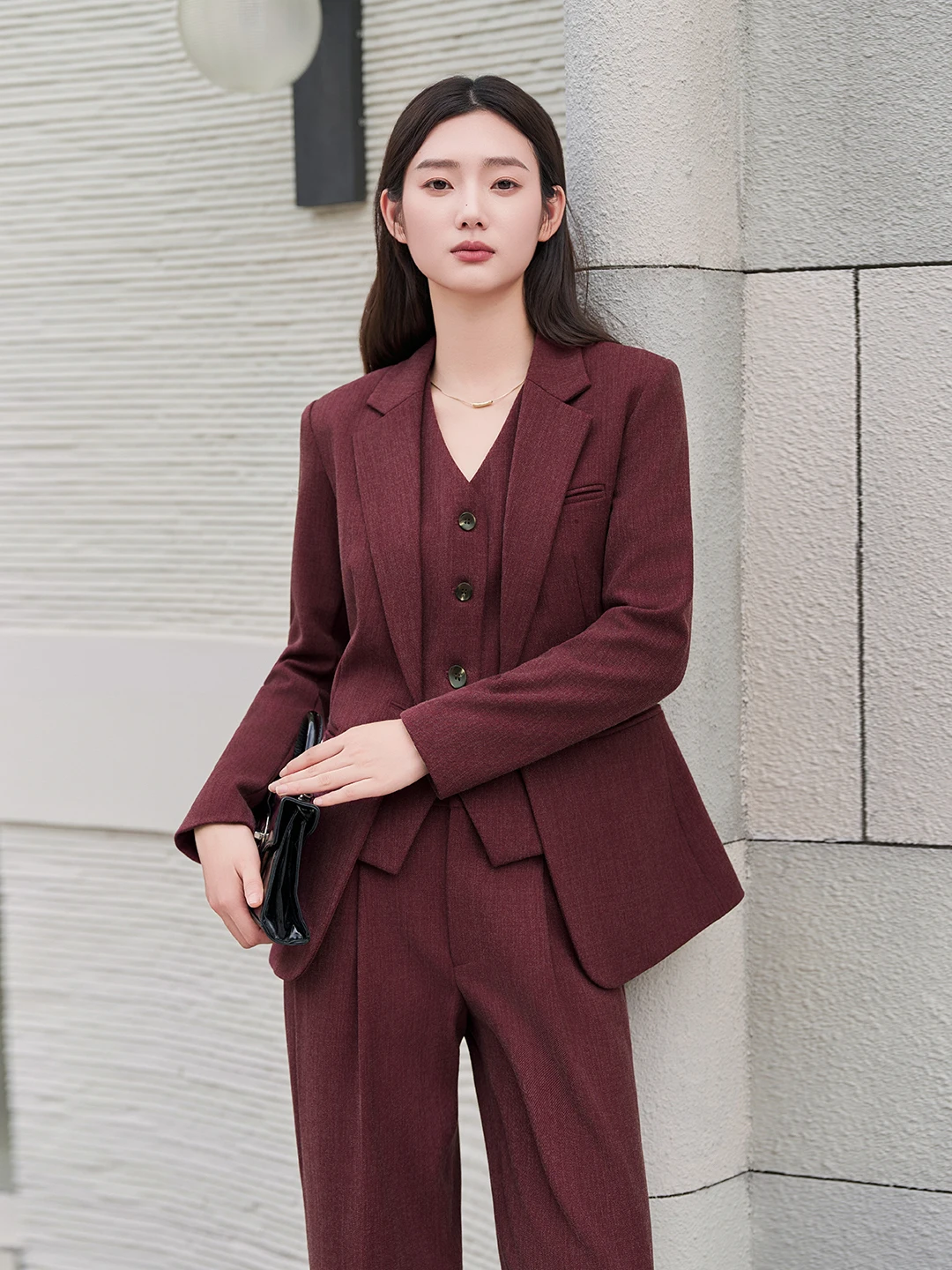 Professional Women's Career Suit Jacket Casual Versatile OL Commute Formal Workwear Polyester Fiber Long Sleeve  Color