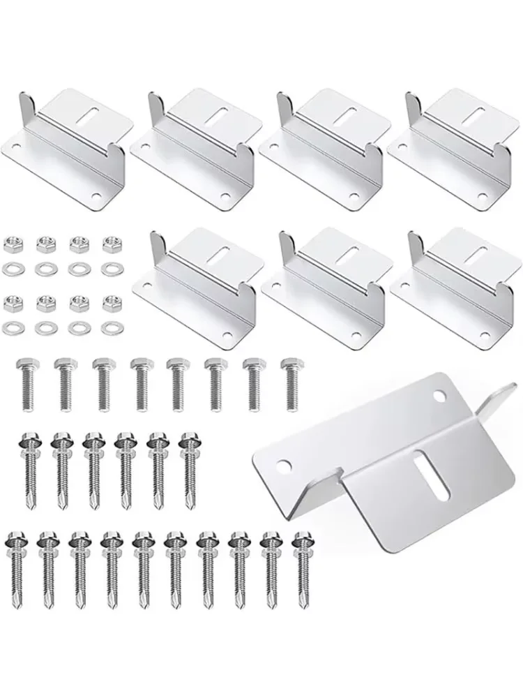 RVPOZWER 32-teiliges Solarpanel Z-Montagehalterungen-Set, Leichtes Aluminium, Rost- und Korrosionsfrei, Dachmontage-Kit für Wohnwagen, Wohnmobile, Boote, Netzunabhängige Solaranlagen