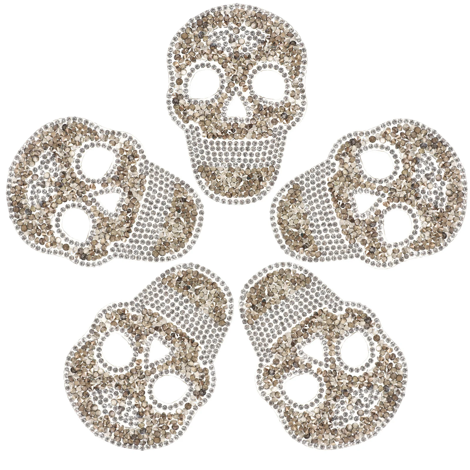 

5Pcs Iron-on Skull Embroidered Patches Multi-Function Sewing Decorative Back Repair Patches for Clothes Jeans Bags