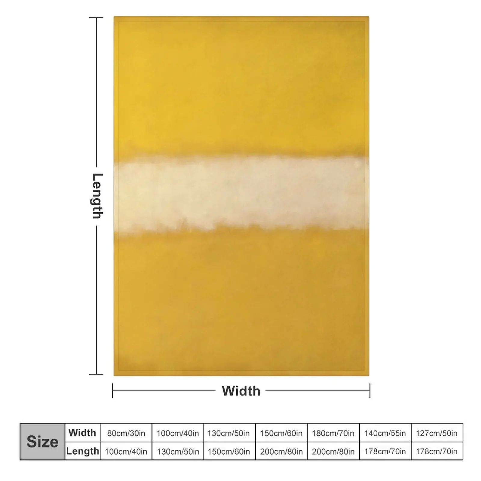 Mark Rothko Abstract Expressionist YELLOW and White Throw Blanket Nap warm winter Blankets