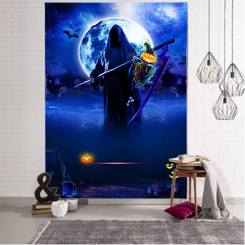 

Horror halloween background decoration tapestry halloween pumpkin background decoration tapestry mandala boho decorative tapestr