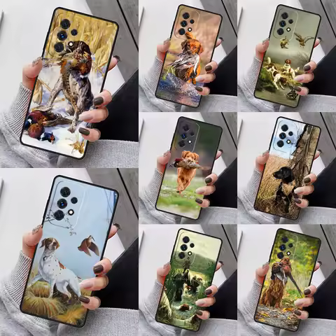Hunter Dog Hunting Phone Case For Samsung Galaxy S23 S21 S20 FE S24 S22 Ultra Note20 S10 S9 S8 Plus A40 A52 A12 A13 A53