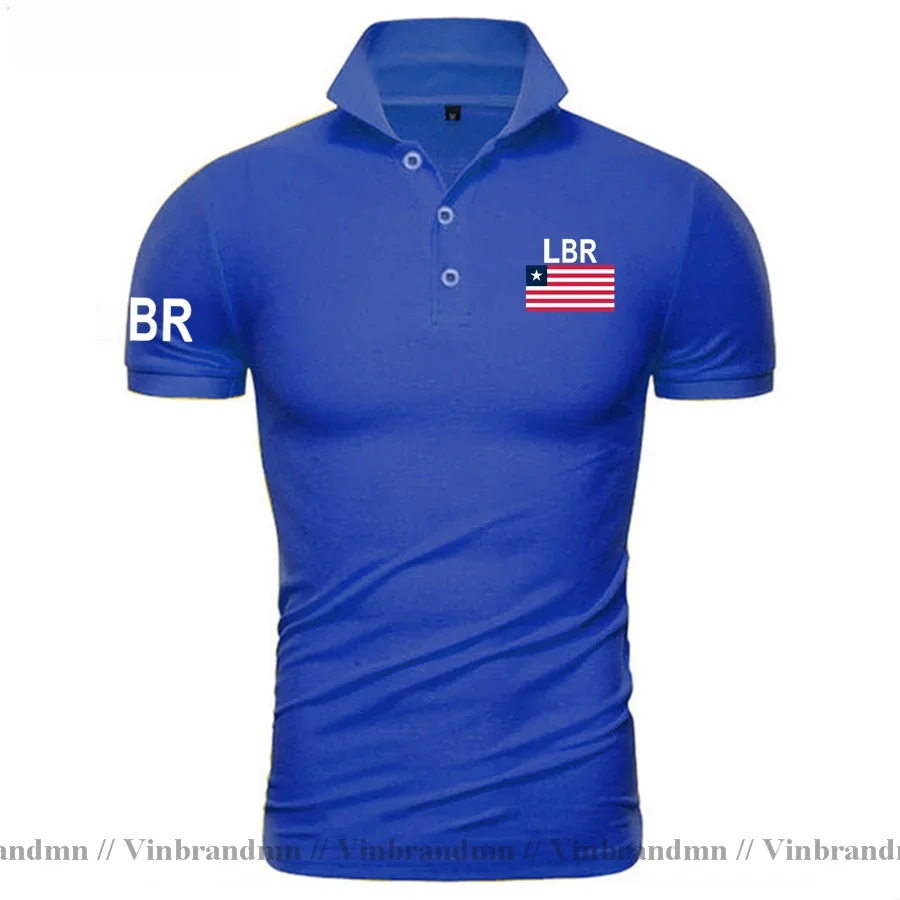 Liberia Liberian Polo shirts Men Fashion Brands Clothing Country Flag Design Fashion Cotton Shirts Nation Team Streetwear LR LBR