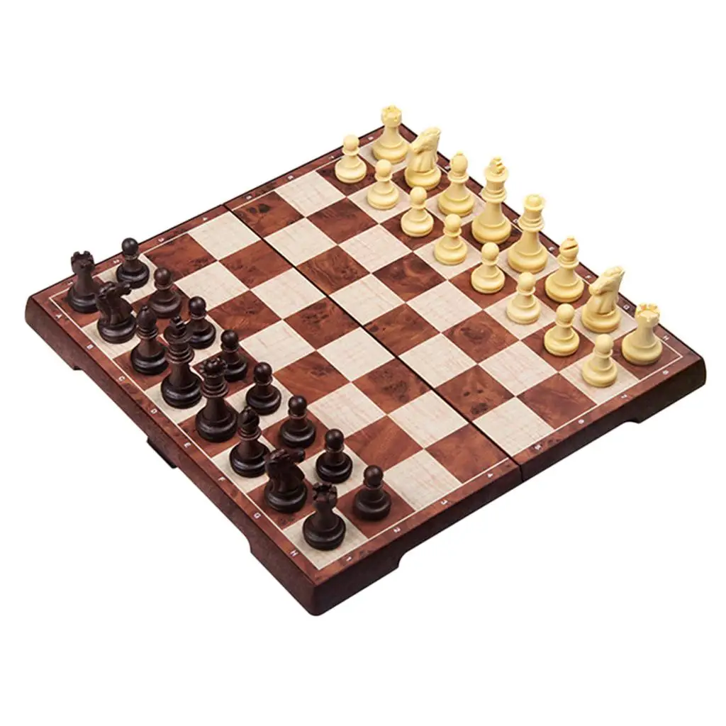

Folding Travel Chess Magnetic Plastic Chess Board Game Set Portable for Adults and Kids Collectibles