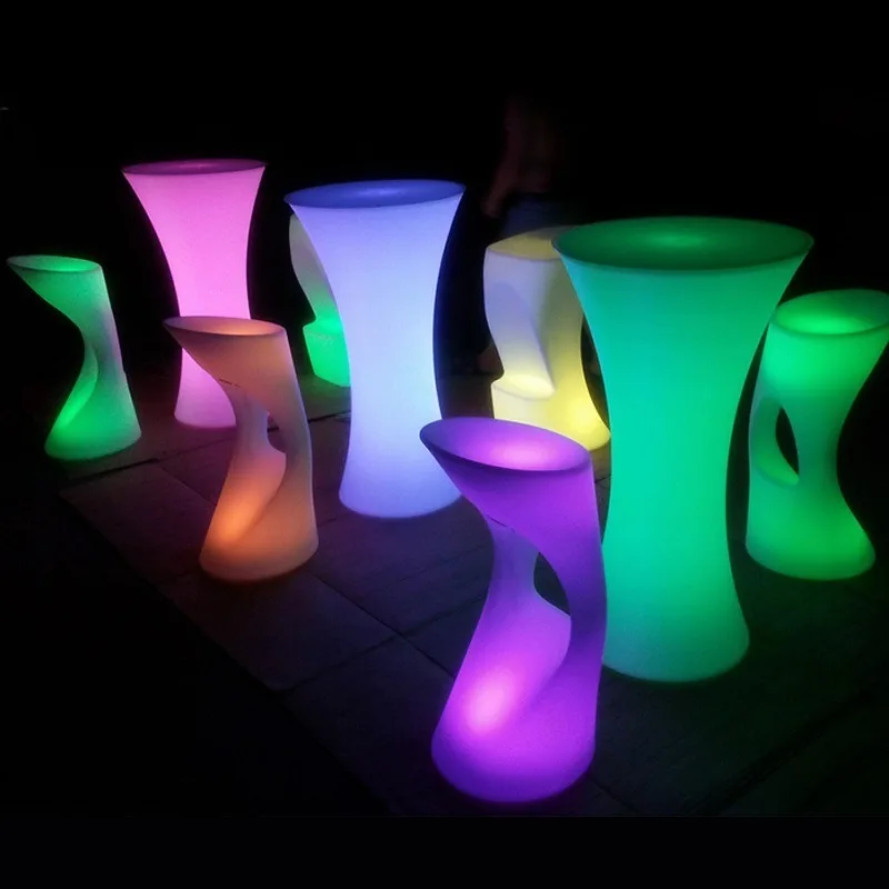 Glowing LED Bar Furniture Light up Cocktail Table and Chairs Illuminated Waterproof LED Bar Table led furniture